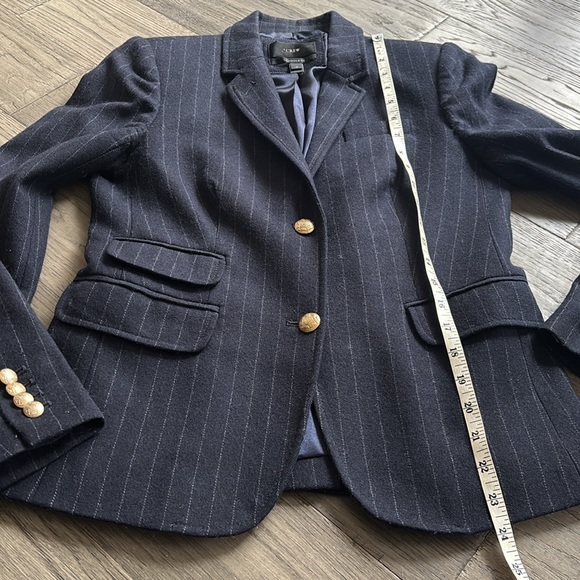 J.Crew | 100% Wool Original School Boy Blazer in Black with Pinstripes Size 4 - Picture 8 of 13